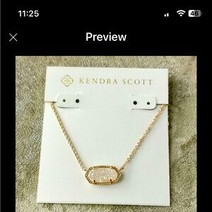 Kendra Scott Rose Gold Iridescent Drusy Elisa Pendant Necklace NEW w/dust bag